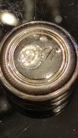 Ezüst szelence doboz kerék formájú D.R. monogram Olaszország 1940 évek. 800 ezüst
