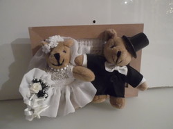 Picture - teddy bear - wooden frame - 18 x 13 x 6 cm quality - German - brand new