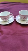 Rózsaszín egyedi kávés csésze párban