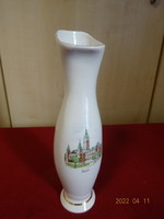 Aquincum porcelán váza, Győr felirattal és látképpel. Vanneki! Jókai.
