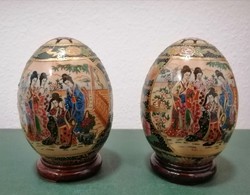 Chinese or Japanese hand-painted wooden egg.