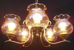 Orion retro design chandelier with 5 shades