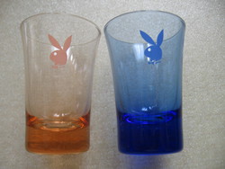 Playboy nyuszi pohár pár , pálinkás stampedlik kék, rózsaszín