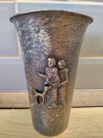 Teván Margit fém iparművészeti váza pohár serleg