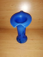 Blue glass vase 22 cm (1 / d)