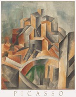 Picasso the reservoir, horta de ebro 1909 cubist avant-garde painting art poster, cityscape