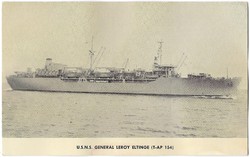 Old Postcards-Régi Képeslapok - U.S.N.S. General Leroy Eltinge (T-AP 154) - 1944.
