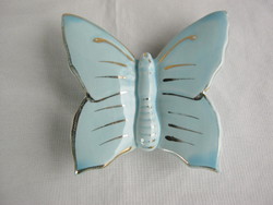 Kerámia fali dísz vagy fali váza kék pillangó lepke