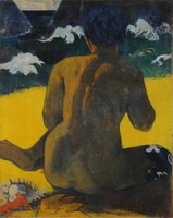 Paul gauguin - woman on the beach - canvas reprint blindfold