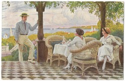 Old Postcards-Régi Képeslapok-Paul G.Fischer (1860-1934) Willkommener Besuch-Isten hozott-1918.