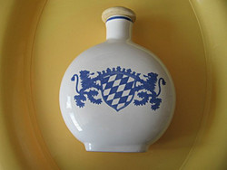 Shabby Bavarian lion stole ceramic bottle