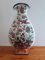 Huge vase, zsolnay factory or fischer ignácz, circa 1880, painted, contour-gilded faience,