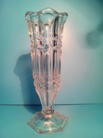 Transparent art - deco glass vase