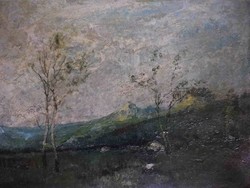 Signed oil painting landscape
