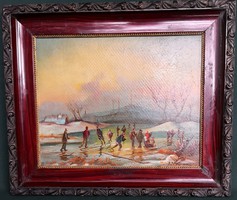 FK/186- J.V. Grave – Téli örömök című festménye