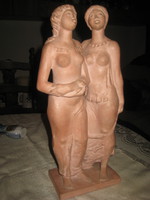 Horváth small sculpture, singing girls 36 cm marked
