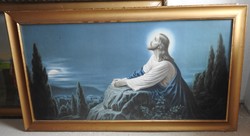 Jesus on the Mount of Olives - large classic old holy image print frame