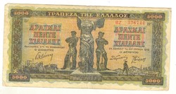 5000 drachma drachmai 1942 Görögország 1.