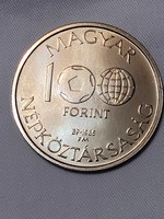 Magyarország 100 Forint 1985 Labdarúgó VB Mexikó 1986 , emlékérme.