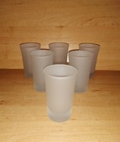 Homokfúvott üveg pohár készlet 6 db 7 cm magas (14/K)