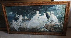 Angelic large old - marked - print frame is rare!