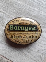 Érdekes "Bornyval" antik német gyógyszeres reklámdoboz