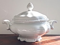 Fehér porcelán leveses főzelékes tál
