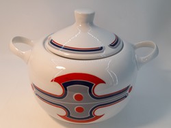 Alföldi porcelain canteen pattern, art deco pattern soup bowl