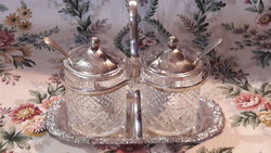 Spice table set with silver-plated spoons (l2451)