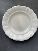 5 db Zsolnay indamintás porcelán, fehér lapostányér, paraszt tányér, átmérője 24 cm