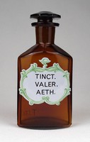 1I266 old brown pharmacy pharmacy bottle tinct. Valer. Aeth.