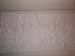 Tablecloth - hand crocheted - 75 x 33 cm - snow white - Austrian - flawless