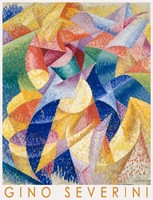 Gino Severini Táncosnő és tenger 1913 avantgard művészeti plakát szivárvány színes női alak kabaré