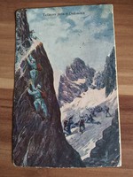 Antik képeslap, katonák a Dolomitokban