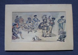 Manet: Spanish Ballet c. Antique reproduction of his painting