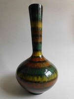 Bodrogkeresztúri retro kerámia csíkos váza