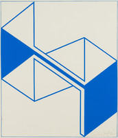 István Nádler: blue composition / screen print /