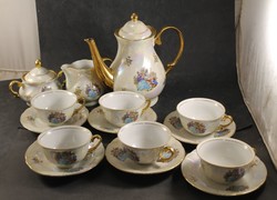 Porcelán barokk jelenetes teás készlet 322