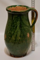 Folk, dark green glazed ceramic milky bastard (2191)