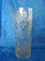 Csiszolt kristályüveg váza