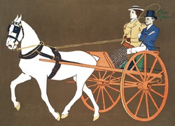 Edward penfield - carriage ride - canvas reprint blind