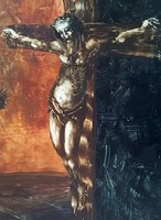 András Győrfi - body 110 x 90 cm oil, wood fiber 1995