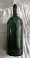 N 35 Antik  Magyar KORONA címeres kristályvizes zöld 1.75 literes nehéz palack gyűjteményes ritkaság