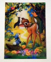Vintage Walt Disney nagyméretű dimenziós képeslap  Bambi