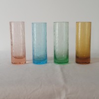 Karcagi, berekfürdői fátyolüveg, repesztett üveg poharak gyönyörű színvariációkban