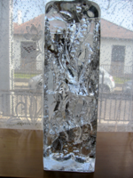 Jégüveg tömb kristály mécses tartó, gyertyatartó Ingrid Glas