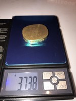 18 karátos arany gyógyszeres dobozka 37,38 gramm az oldala dúsan díszített