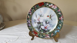 Beautiful, limited edition, lena liu hummingbird, floral decorative plate