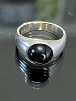 Art-deco Stílusú ezüst gyűrű,Onix kővel