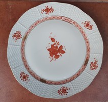 1 db 1955-ös Herendi Apponyi utasellátó porcelán lapos tányér, átmérő 25,5 cm